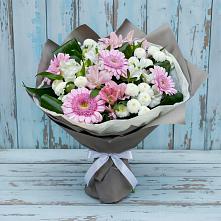 Букет цветов из:  Герберы, Альстромерии и Хризантемы #REPLACE_PRED# Трубчевске