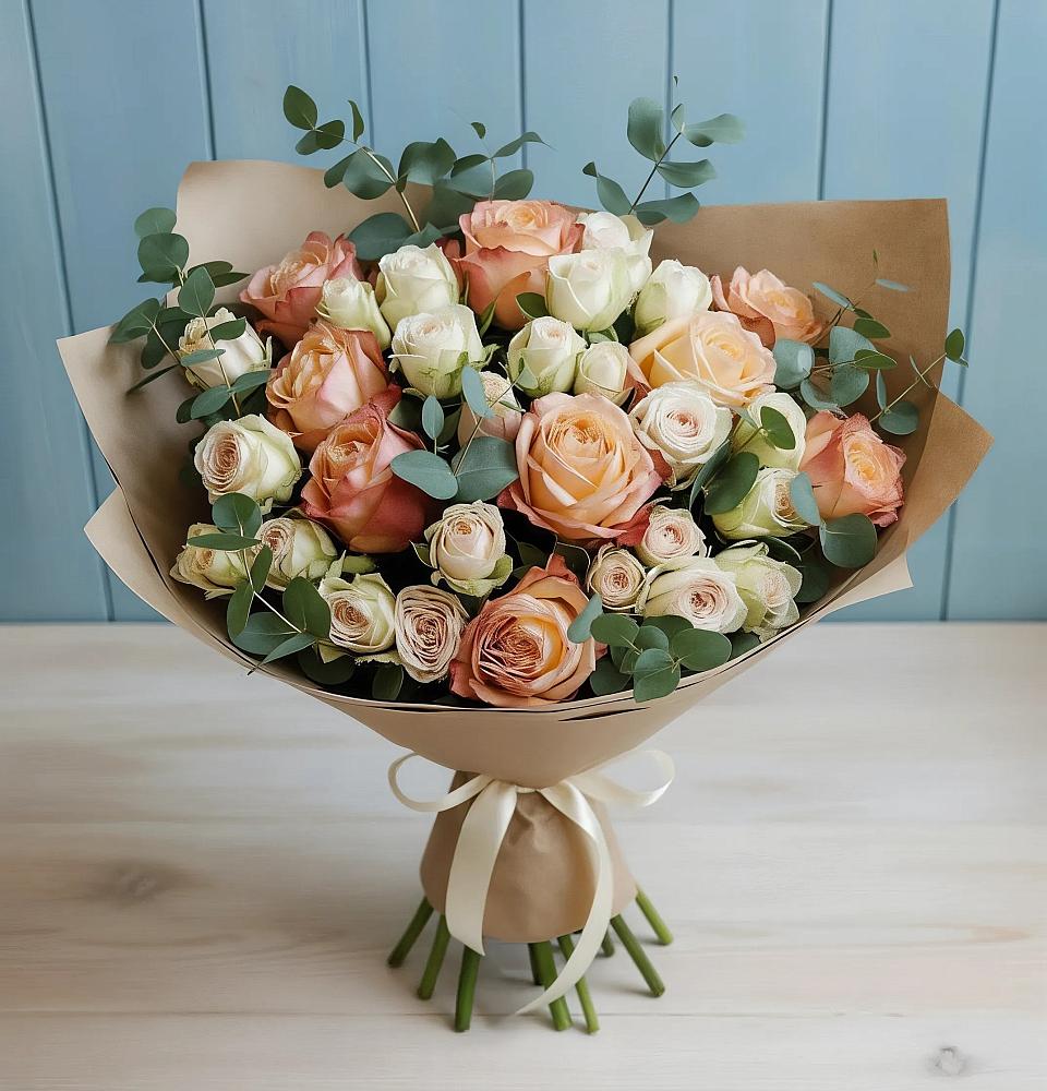 Букет цветов из: Альстромерии и Розы в Трубчевске