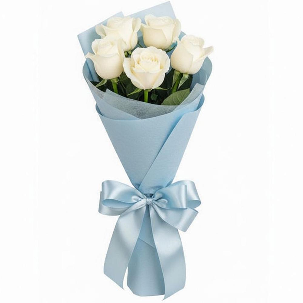 Букет 5 Белых роз Проуд в Трубчевске