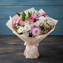 Букет цветов из:  Хризантемы, Альстромерии и Розы в Трубчевске