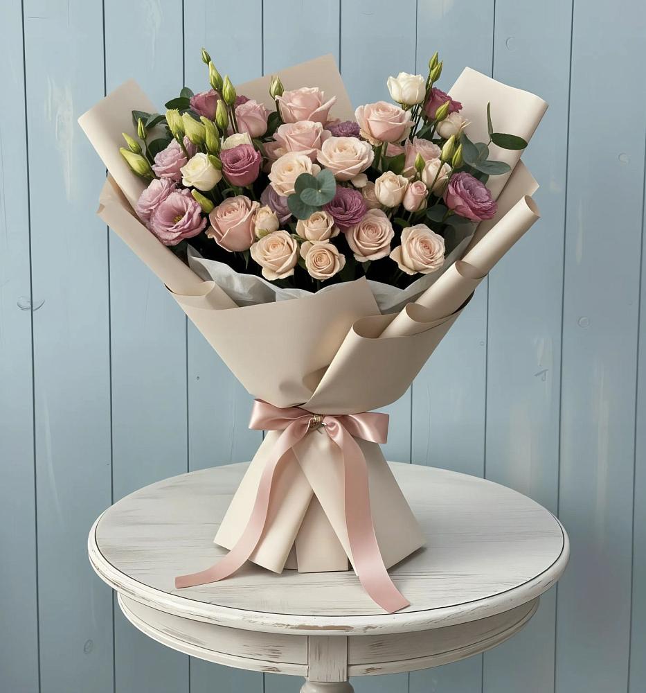 Букет цветов из: Розы и Лизиантусы в Трубчевске