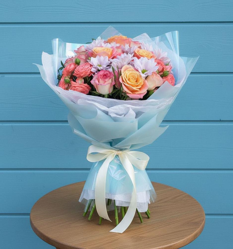 Букет цветов из: Хризантемы и Розы в Трубчевске