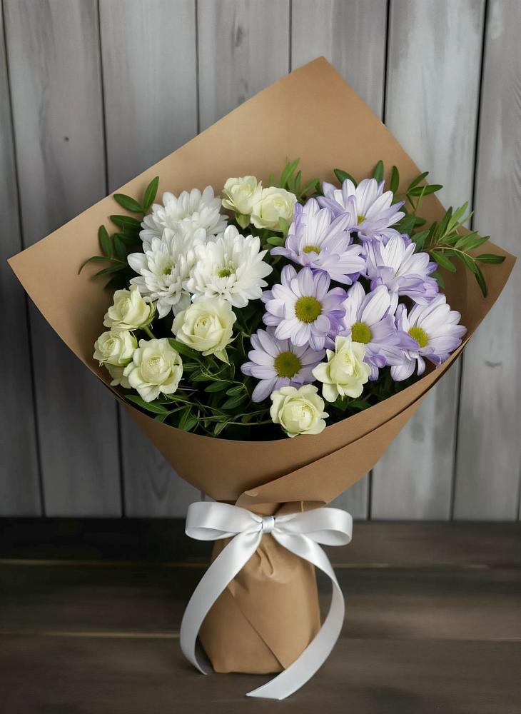 Букет цветов из: Хризантемы и Розы в Трубчевске